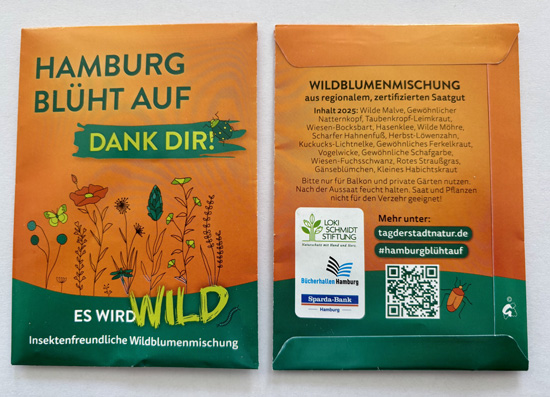Hamburg blüht auf - mit den Wildblumensamen-Tütchen Hamburg blüht auf - mit den Wildblumensamen-Tütchen